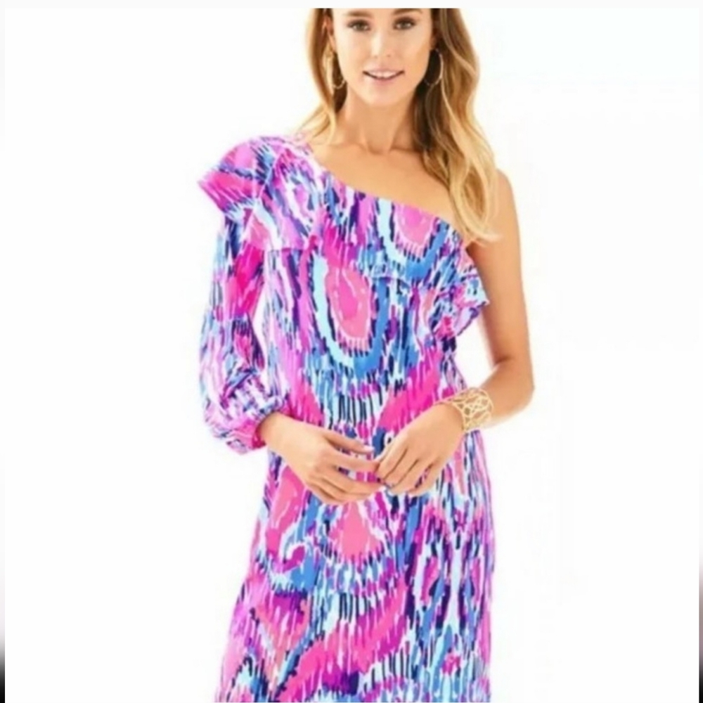 Lilly Pulitzer Amante Silk Jersey Dress Free Spirit Size M    BNWT